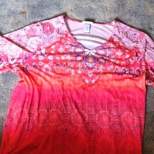 Vibrant Pink Patterned Blouse